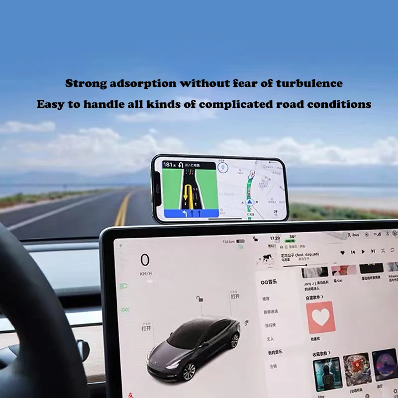 

Автомобильный держатель для телефона Tesla Model 3, Магнитная подставка для телефона, модель Y, сенсорный экран, регулируемая подставка для диспл...