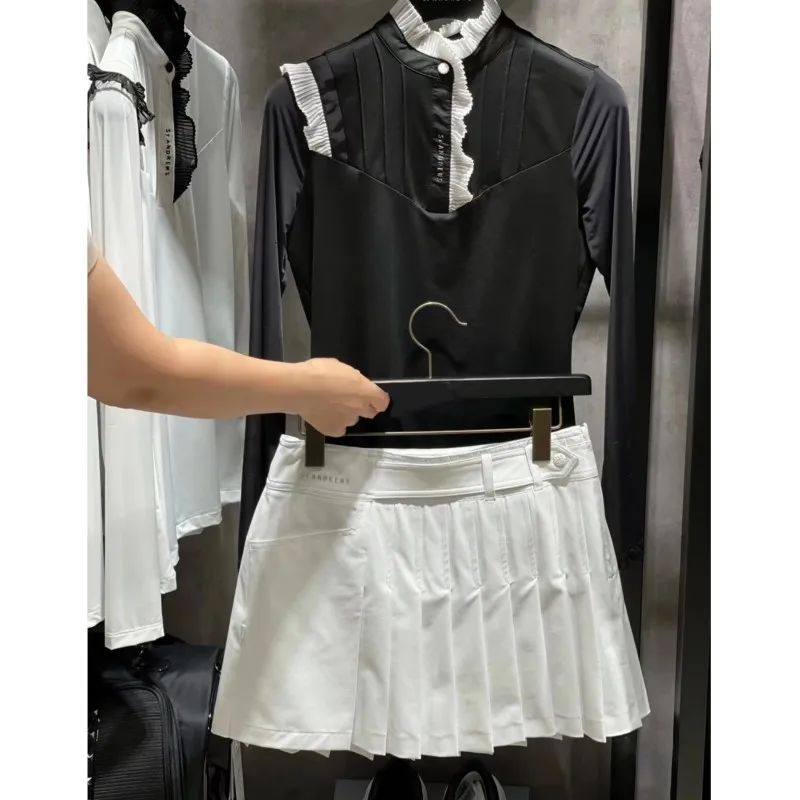 

[Discount]Golf short skirt Korean women's pleated skirt anti-glare summer sports slim skirt gplf women's clothing