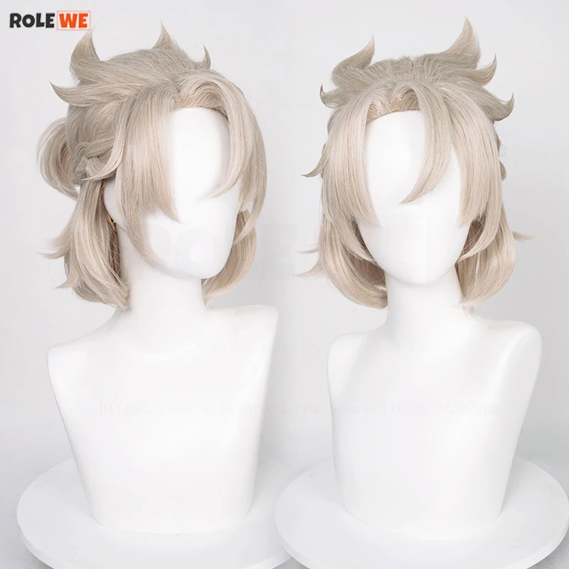 Albedo косплей парик из игры ударопрочный льняной Плетеный короткий термостойкие