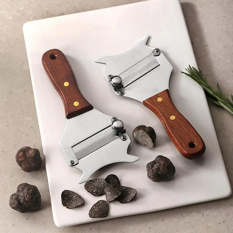 

Stainless Steel Truffle Slicer Chocolate Shaver Cheese Scraper Adjustable Razor Vegetable Peeler With Wooden Handle Cutter