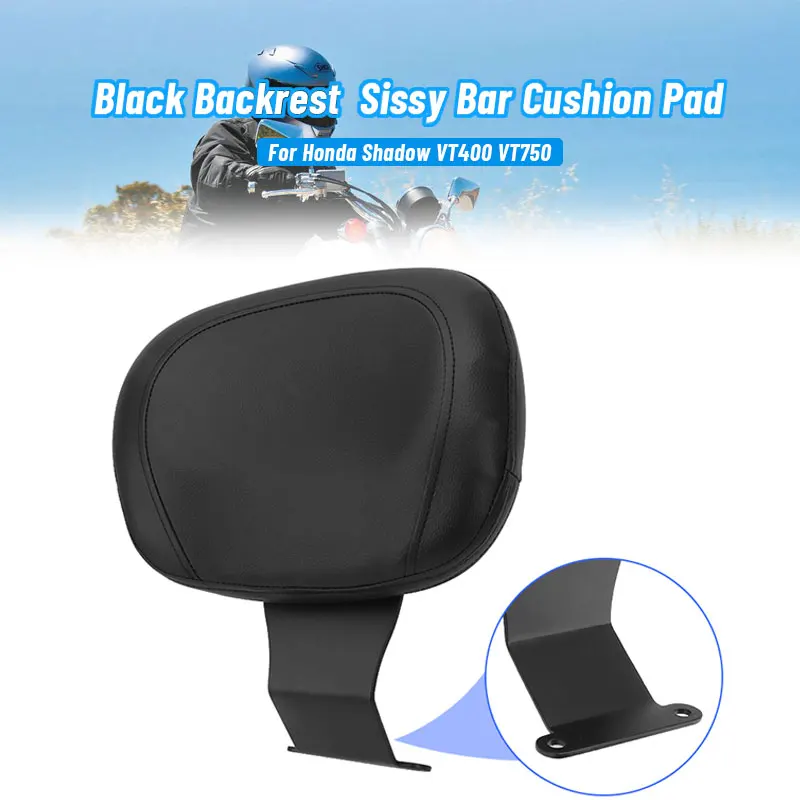 Motorcycle Accessories For Honda Shadow VT400 VT750 Black Backrest Sissy Bar Cushion Pad PU Leather
