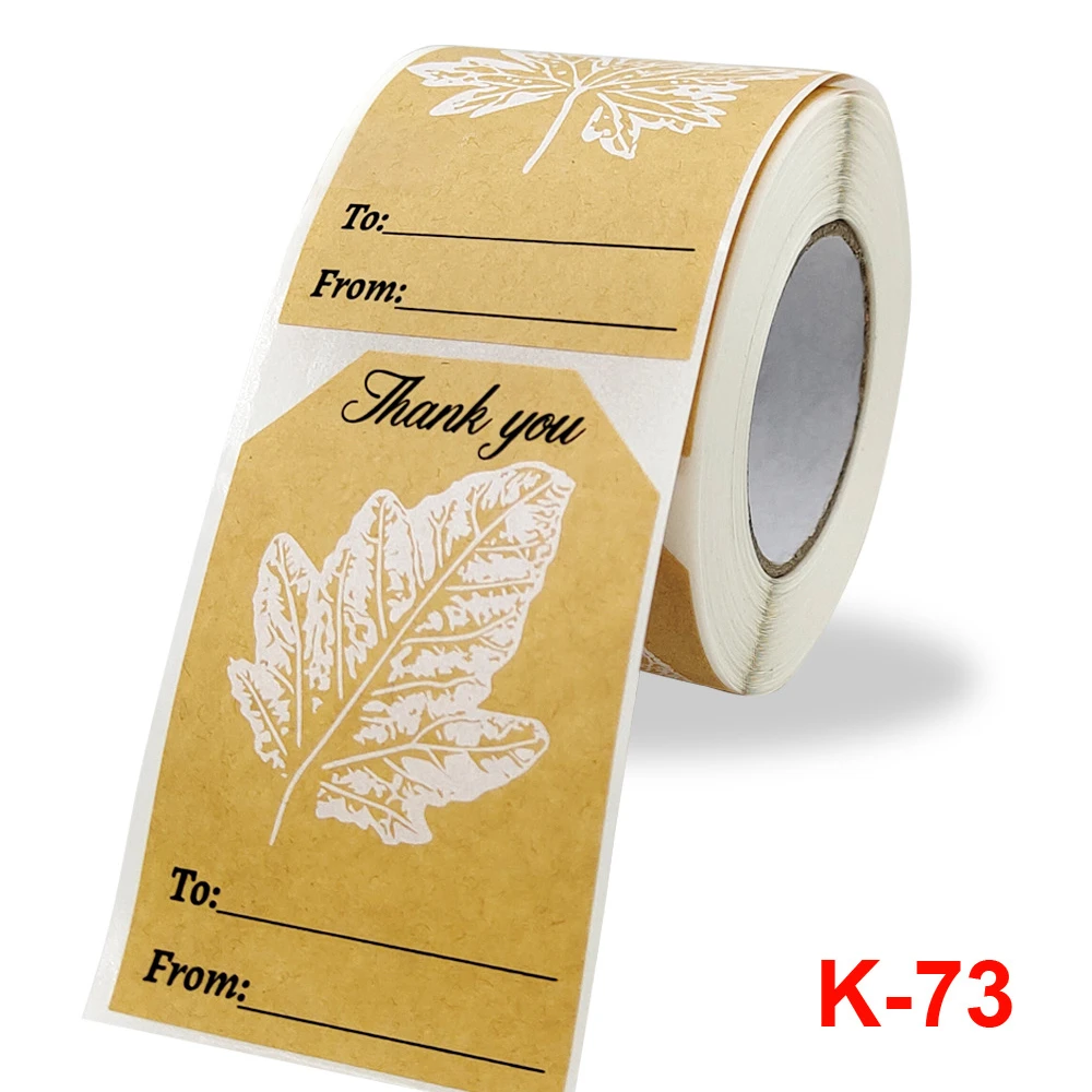 

250pcs/Roll New Vintage Kraft Paper Sticker Thank You Bronzing Label for Gift Wrapping Paper Scrapbook Stationery Decoration