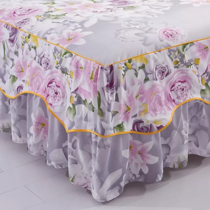 

2023 3Pcs Bed Sheet Cotton Lace Skirt Elastic Fitted Double Bedspread Mattress Cover Home Pillowcase Bedding Set Bedsheet 2 Seat