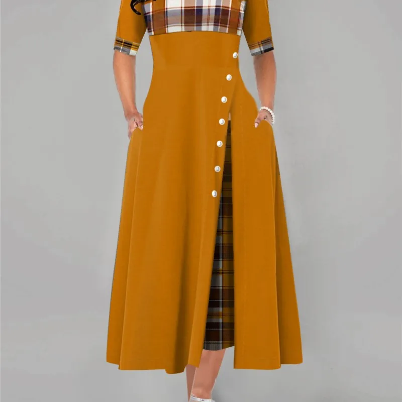 SUSOLA 4xl 5xl женские элегантные длинные клетчатые вечерние платья с принтом