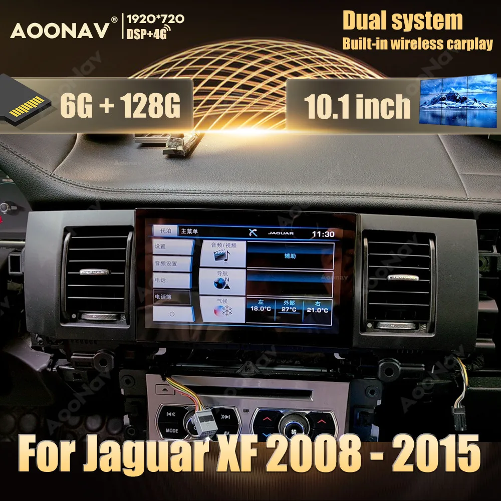 

Автомобильный радиоприемник на Android, 128 ГБ, для Jaguar XF 2004-2015, автомобильный мультимедийный плеер, беспроводной carplay, android авто