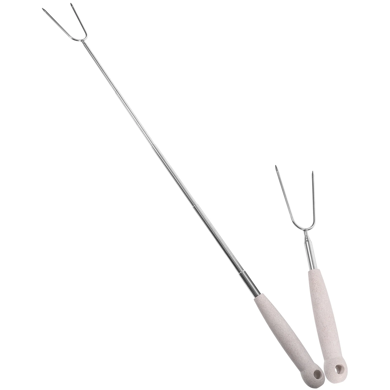 

2 Pcs Barbecue Tool Outdoor Candy Floss Sugar Stainless Steel Meat Serving Forks