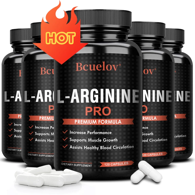 

L-Arginine - Muscle Builder - Helps Enhance Endurance, Workout Performance - Men's Supplement - Gluten Free, Non-GMO
