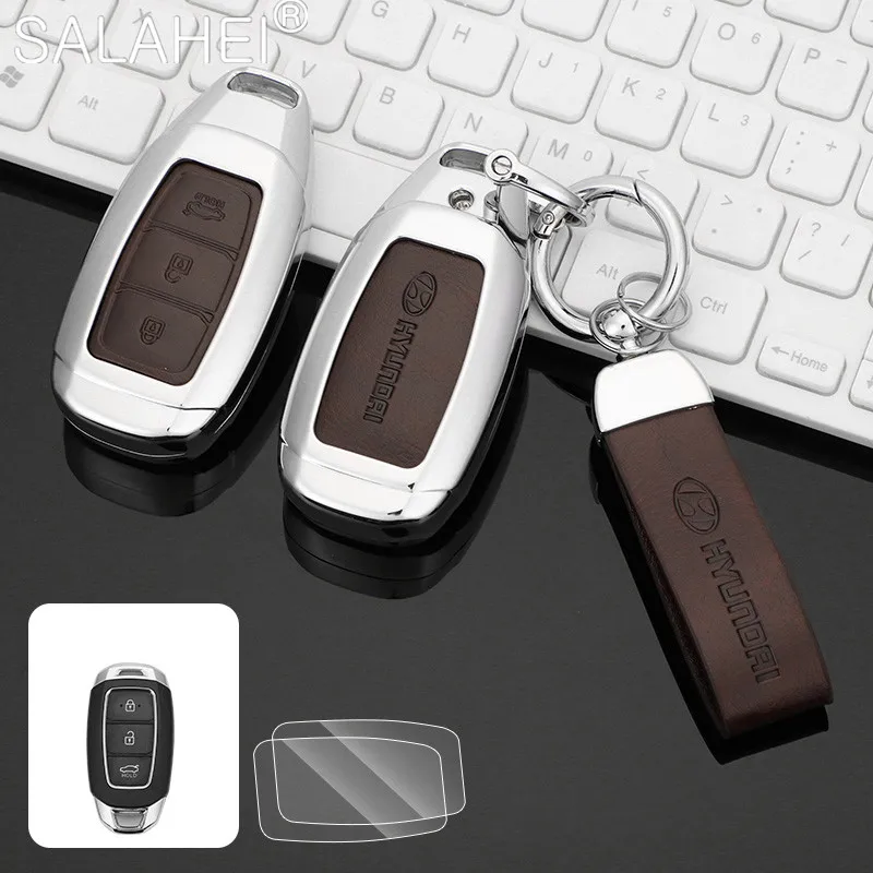 

Car Key Case Cover Shell Bag For Hyundai i20 i30 ix25 ix35 Accent Solaris Verna Santa Fe Azera Grandeur Ig TM Palisade Veloster