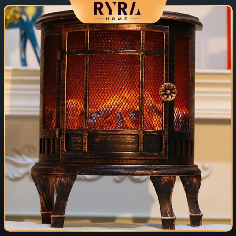 

Artificial Fireplace Charcoal Lamp Led USB Flame Lantern Lamps Simulated Fireplace Courtyard Room Decor Christmas Decoration