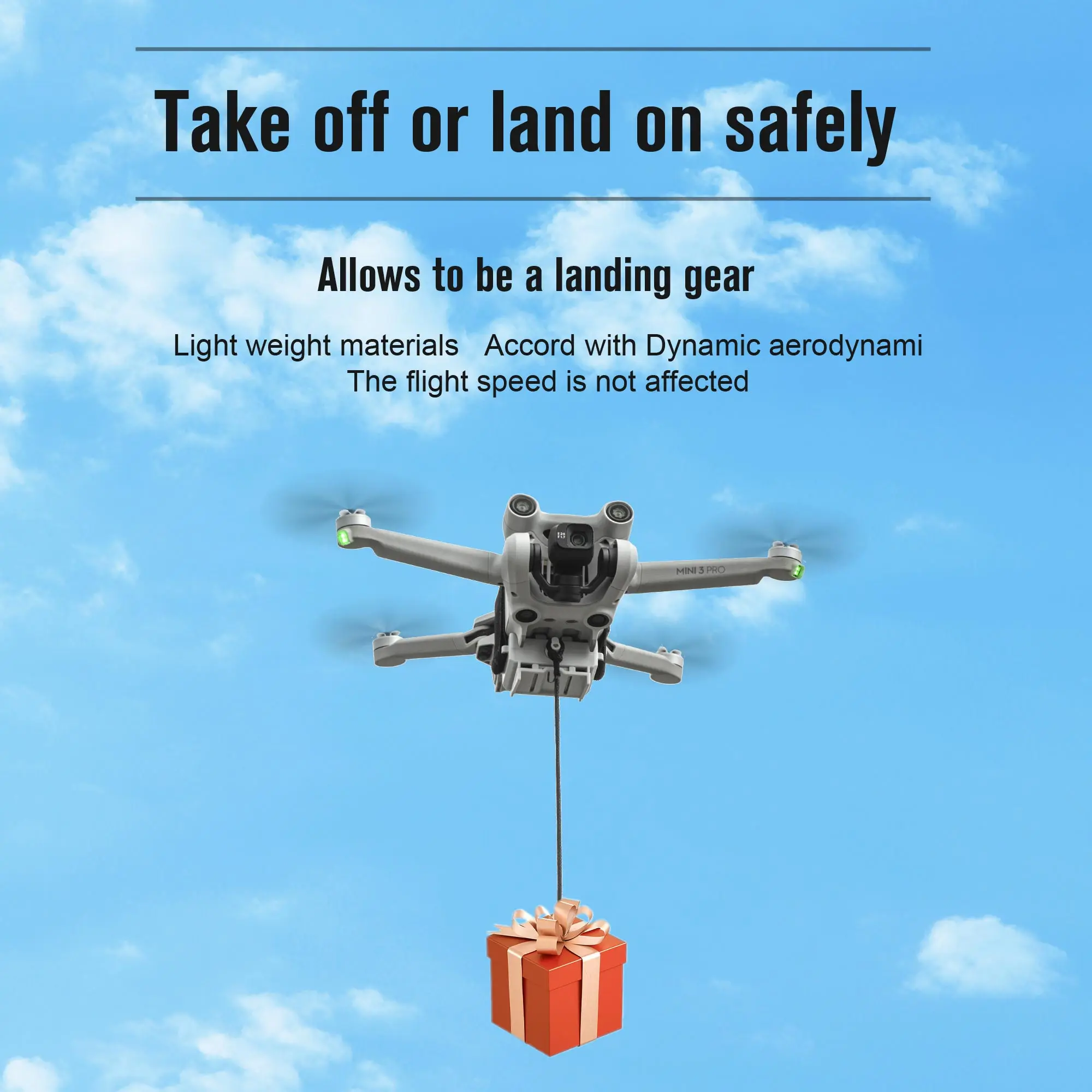 Фото Воздушная КАПЛЕВИДНАЯ система для DJI Mini 3/Mini 3 Pro, универсальное обручальное кольцо для дрона, рыбалки, подарок, спасательные принадлежности №5