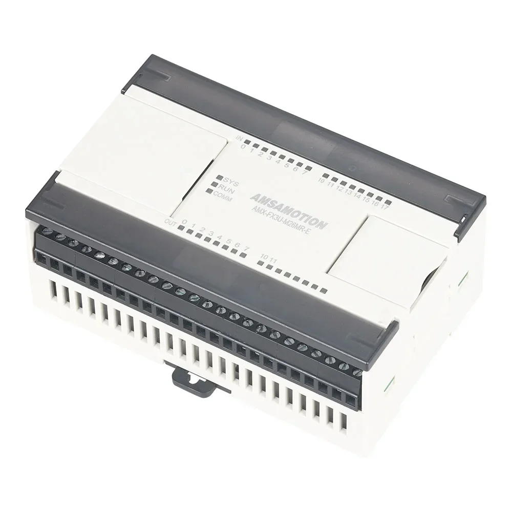 Фото Amsamotion Upgrade AMX-FX3U-M26MR Ethernet PLC, совместимый с контроллером Mitsubishi, реле 4AI/2AO, 16I/10O, MODBUS clp 26MR-E №4