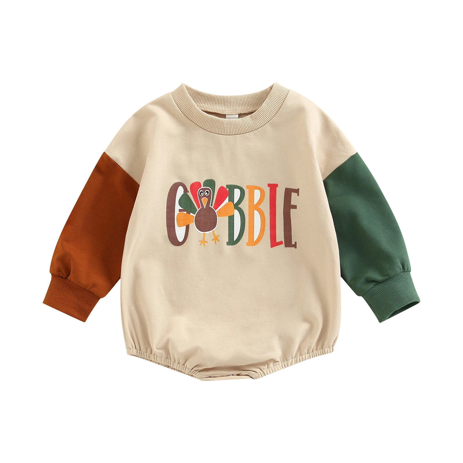 Lioraitiin 0-18M Infnat Baby Boys Girls Thanksgiving Bodysuit Long Sleeve Crew Neck Letters Turkey Print Jumpsuit - Человечек для малышей Lioraitiin 0-18M с длинным рукавом и круглым вырезом горловины с надписью и принтом индейки