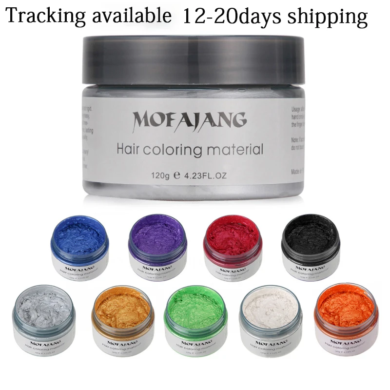 

Mofajang цветной воск для волос Стайлинг помада Серебряный бабушка серый одноразовый натуральный волос сильный гель крем краска для волос для ...