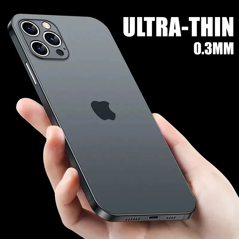 Ультратонкий Прозрачный матовый чехол 0 3 мм для iPhone 16 15 14 Plus 13 12 Mini 11 Pro Max жесткая