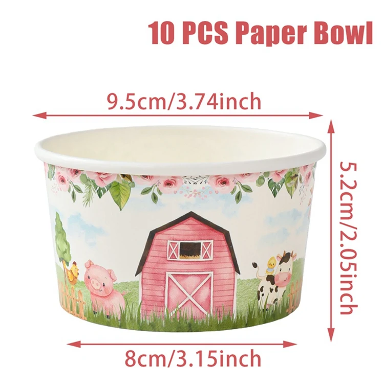 

Бумажные миски с животными FENGRISE, набор из 10 штук