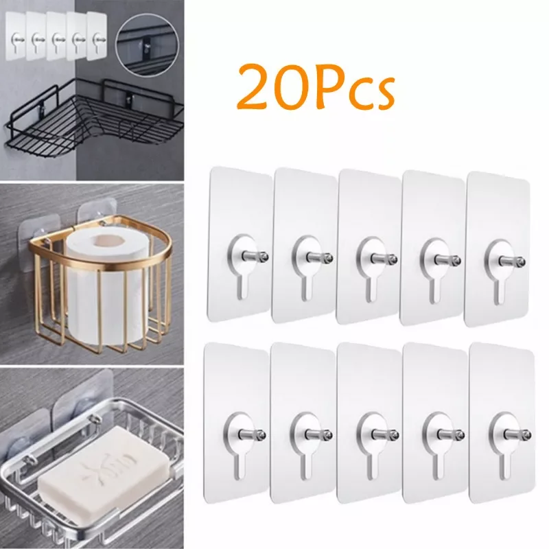 

20 Pcs HIgh Quality Punch-free Screws Strong Self-adhesive Suction Cup Sucker Wall Hooks Hanger for Kitchen Bathroom Tools