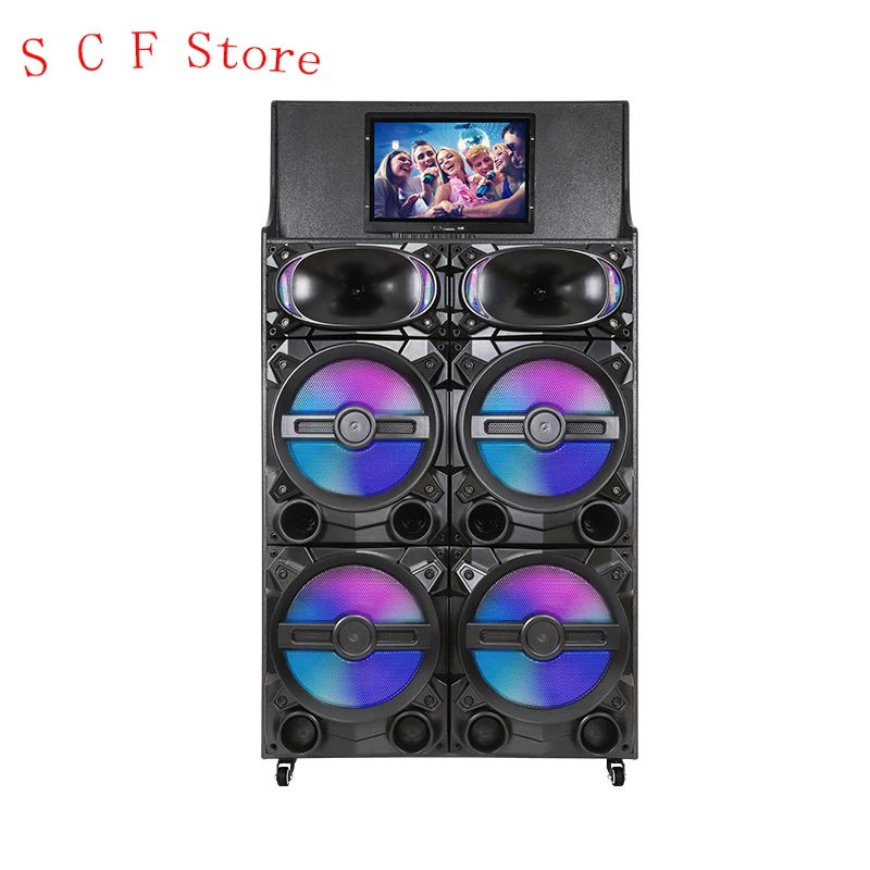 

Wood Stage Karaoke Trolley Blue Tooth Speaker