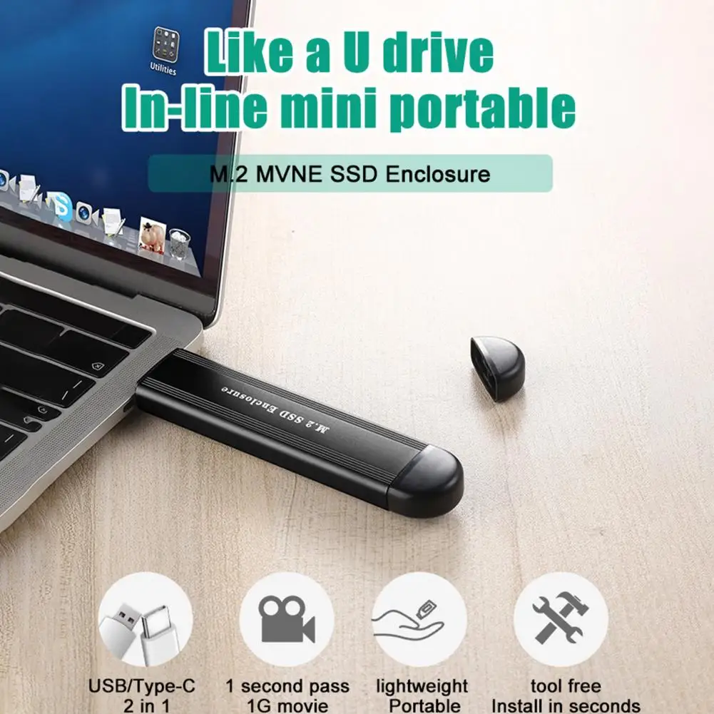 

Корпус для твердотельного накопителя M.2 NVMe/SATA Type-C/USB3.1