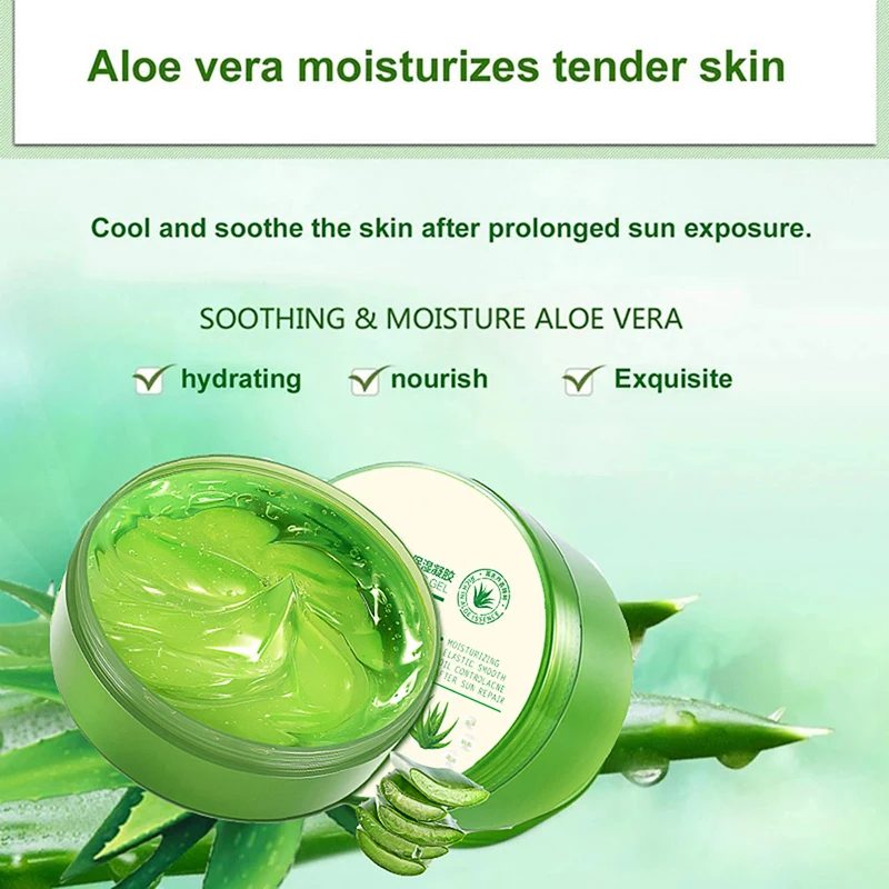 

300g 98% Aloe Vera Soothing Moisturizes Deep Hydrating Gel Remove Acne Shrink Pores Day Cream After Sun Repair Lotions Skin Care