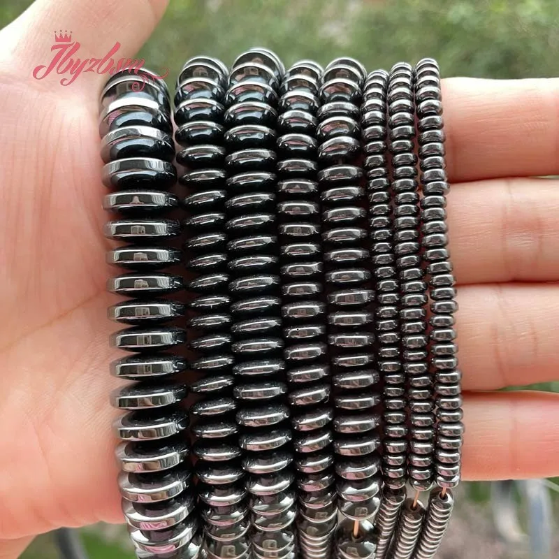 

2x3,3x8,3x12mm Black Rondelle Sliced Hematite Natural Stone Beads For Necklace Bracelet Pandant Jewelry Making 15" Free Shipping