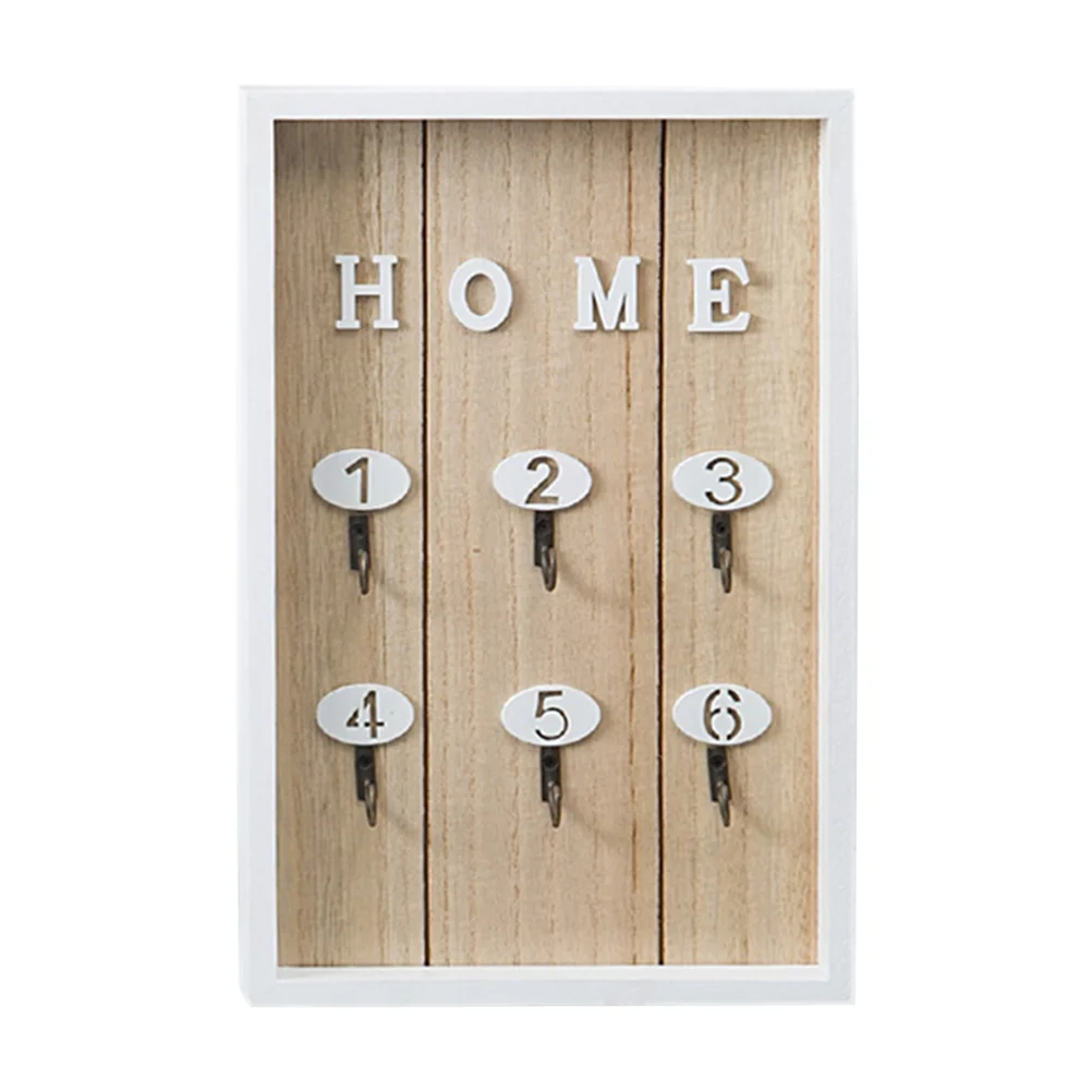 

Key Wall Box Cabinet Mounted Wooden Holder Hook Rustic Rack Organizer Case Decorative Lock Keys Hanging Hooks Entryway Storage