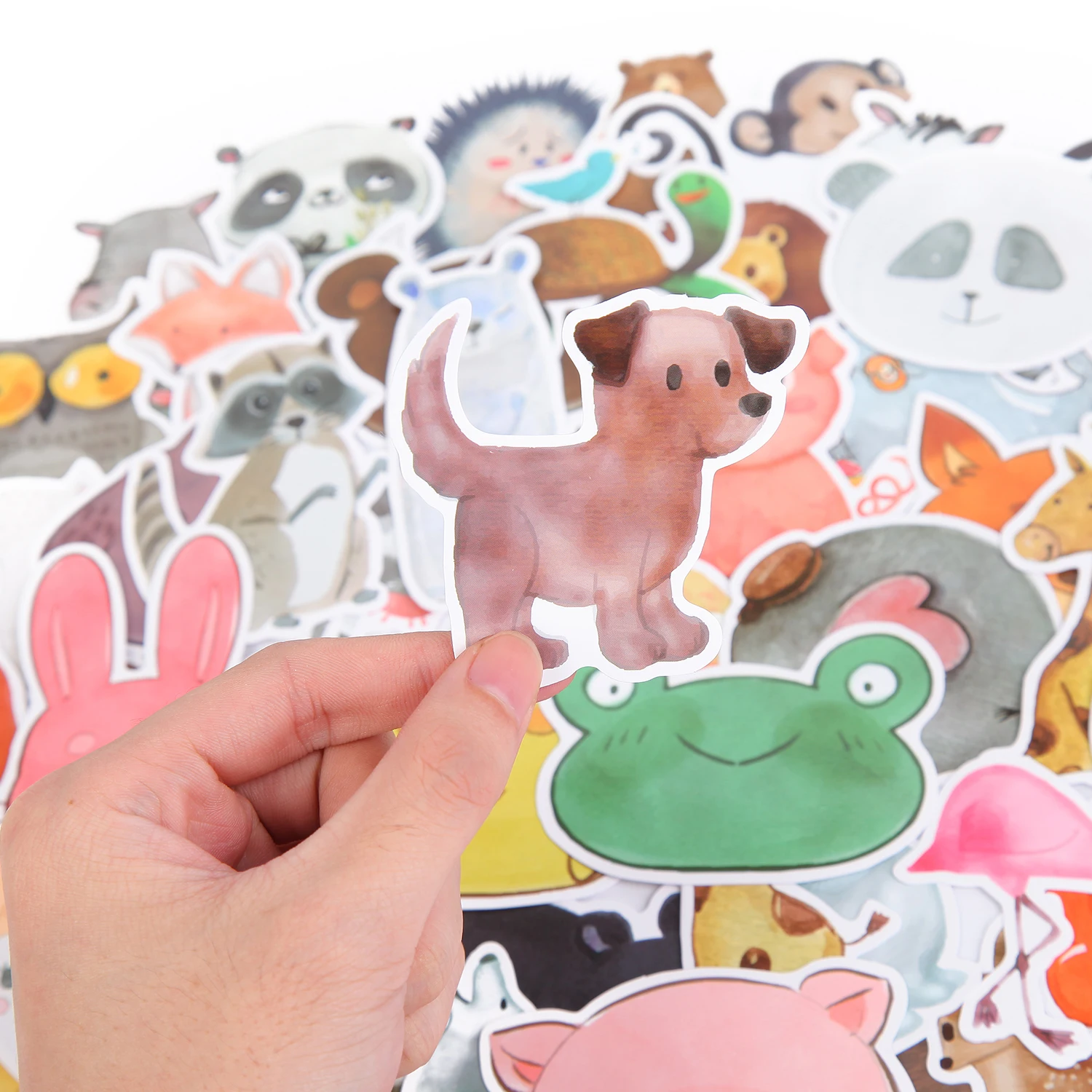 td zw 50pcslot waterproof super cute cartoon animal stickers for car laptop phone pad bicycle decal kids gift cat pig dog free global shipping