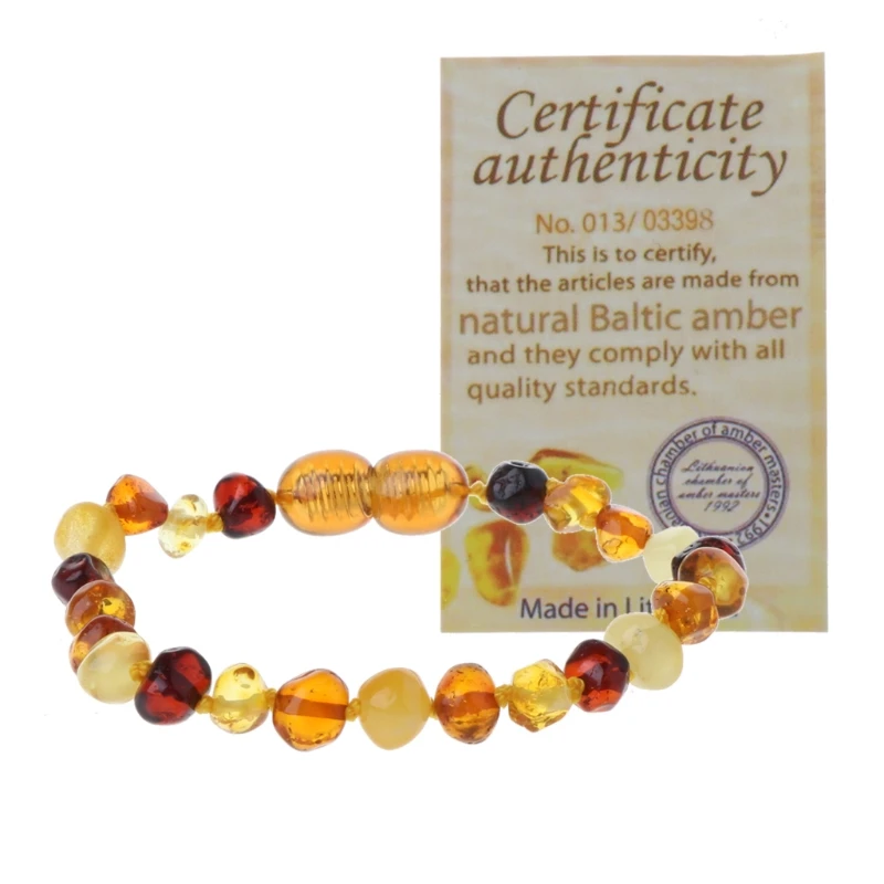 

15cm Irregular Amber Bracelets Adjustable Baltic Amber Bracelet for Girlfriend