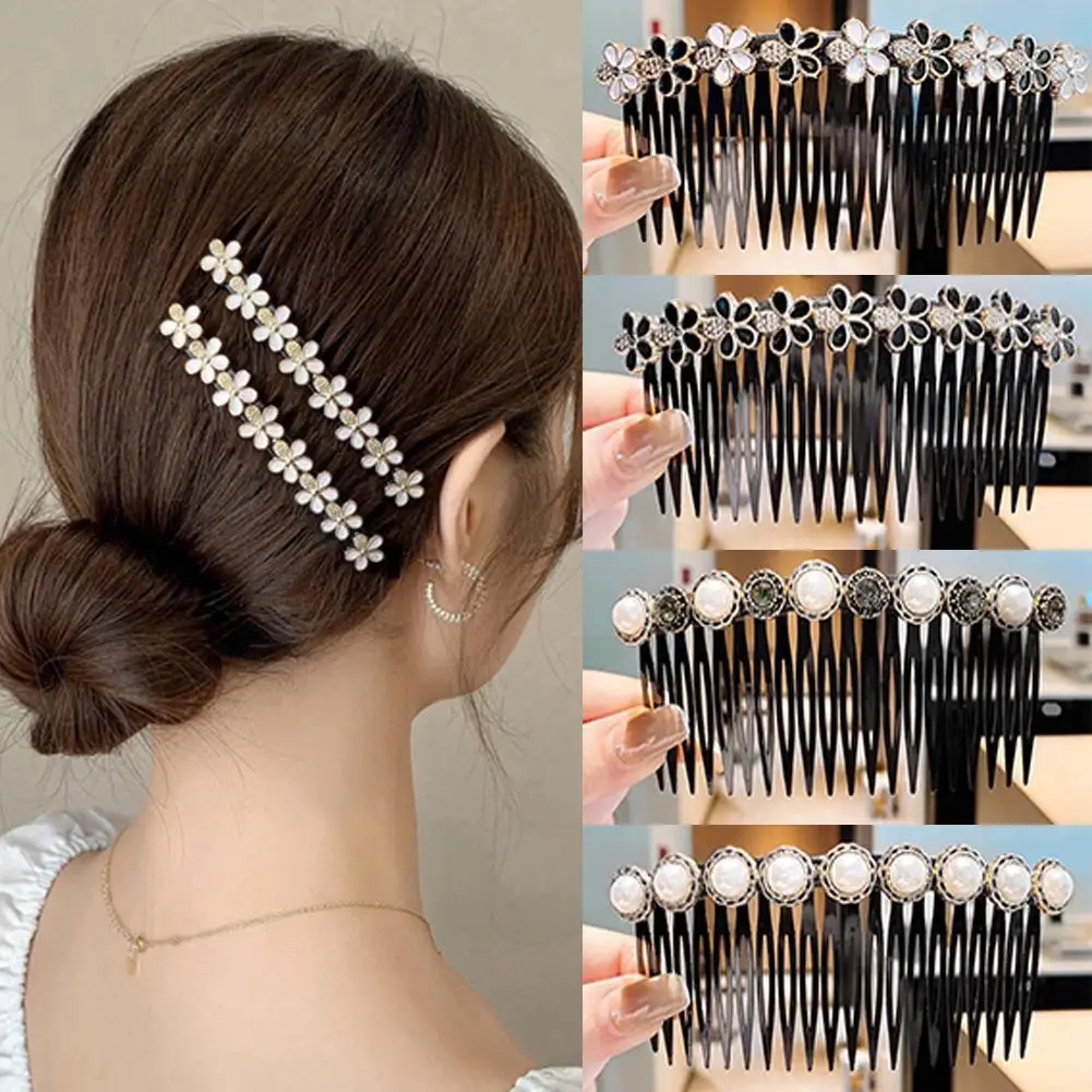 

Fashion Women Hairpins Rhinestone Pearl Hair Clip Claws Barrettes Hair Combs Hair Maker Bun Hair Accessories Headwear