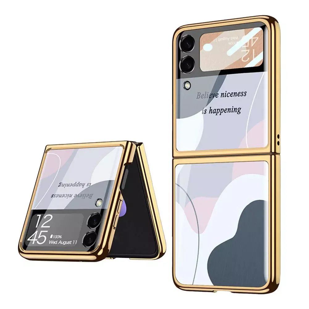 

Phone Case Galaxy Z Flip 3 5G Hard PC Cover Luxury Shockproof Bumper Cases Painted Creative Electroplating Shell