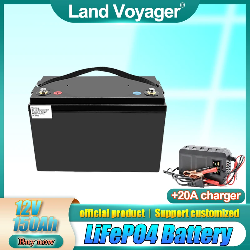 

Аккумулятор lifepo4 Land Voyager, 12,8 В, Ач, с ЖК-дисплеем, 12 В, Ач для RV, ксеносветильник, инвертор для хранения солнечной энергии, в, 20 А