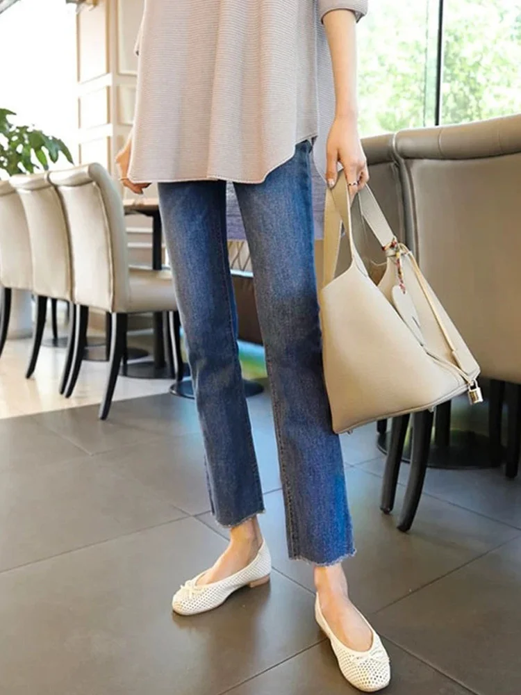 

Джинсы женские прямые облегающие до щиколотки, уличная одежда в стиле бойфренда, брюки из денима стрейч, модные джинсы в Корейском стиле y2k