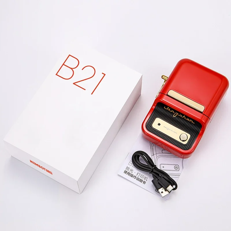 Многоцелевой принтер для этикеток Niimbot B21 кабель Type-C беспроводной термопринтер