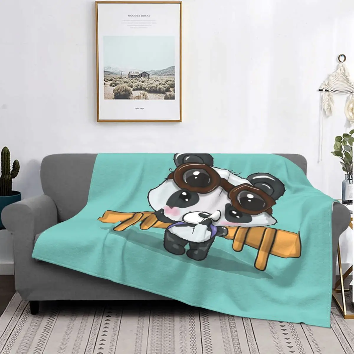 

Manta con capucha de Panda 63, colcha a cuadros de muselina, ropa de cama y fundas, bonita, amigable con los animales