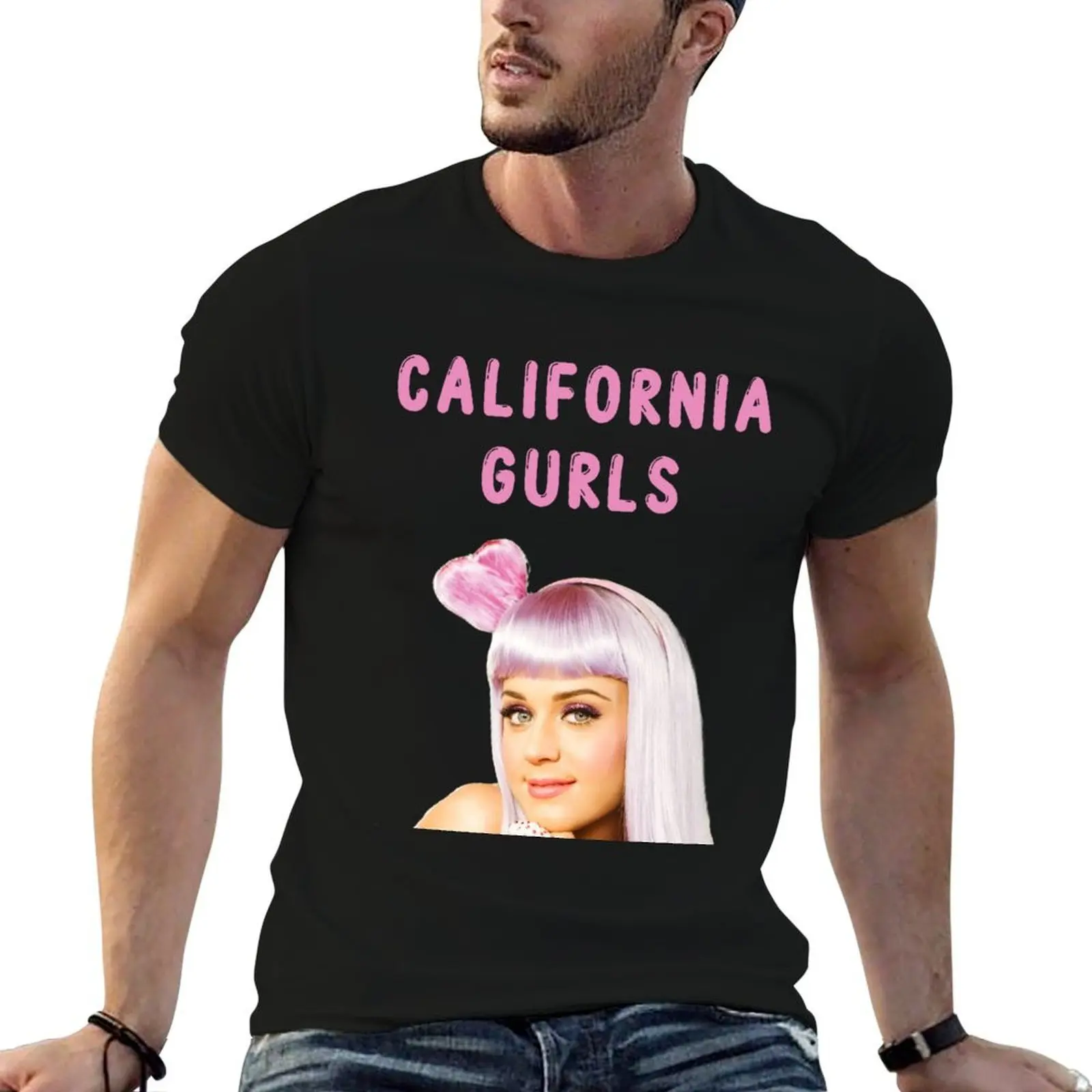 Фото Футболка California Gurls Katy Perry Teenage Dream, повседневная рубашка с короткими рукавами и простым дизайном №1