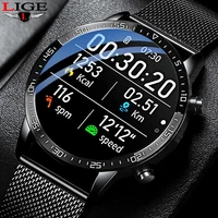 lige new men smart watch heart rate blood pressure ip68 waterproof sports fitness watch luxury smart watch male for ios android