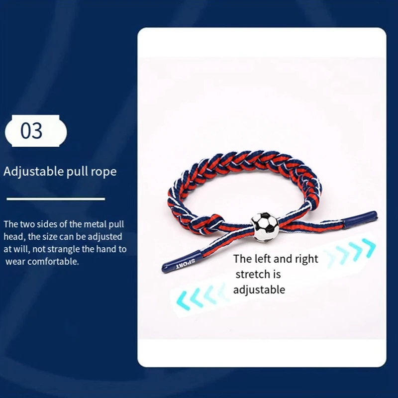 Плетеный регулируемый браслет с футбольной звездой трофей сувенирный подарок