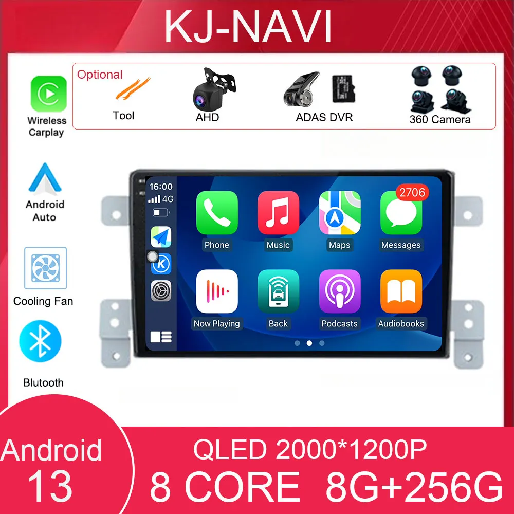 

9 "для Suzuki Grand Vitara 3 2005 - 2015 Android 13 GPS Carplay Авто BT мультимедийный видеоплеер Навигация стерео фото + WiFi