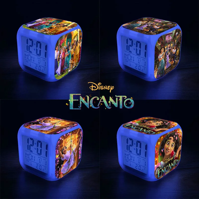 

Anime Encanto Alarm Clock Cartoon Figure Mirabel LED Night Light 7 Color Change Alarm Clocks Multifunction Kids Birthday Gifts