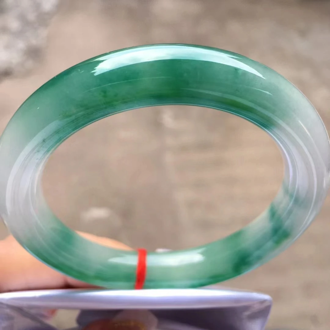 

Изысканный натуральный нефритовый браслет с круглым стержнем и зеленым цветком, Женское кольцо высокого качества, Изящные Ювелирные изделия