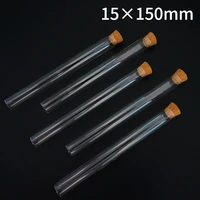 20pcslot 15x150mm laboratory glass test tube with cork stopper