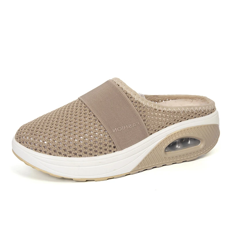 

Women Slippers Wedge Shoes Female Air Cushion Sole Sandals Women'S Summer Mesh Outdoor Vintage Premium Retro Ladies Slippers