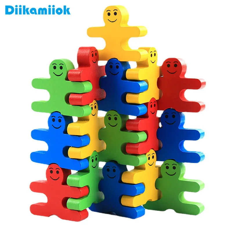 

16pcs Rainbow Wooden Building Blocks Balance Thinking Training Games Kindergarten for Children Montessori Educational Toys gifts