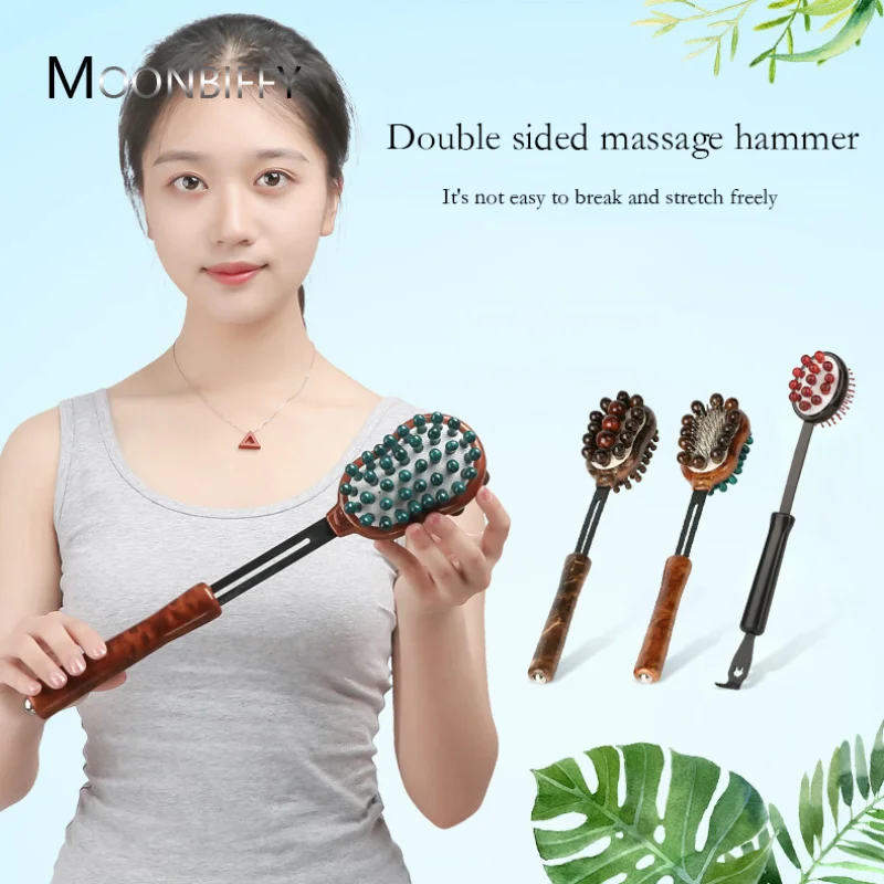 

1PC Back Knock Massage Meridian Hammer Stress Fatigue Relief Handle Wood Scratcher Relaxing Massager Stick Body Health Care Tool