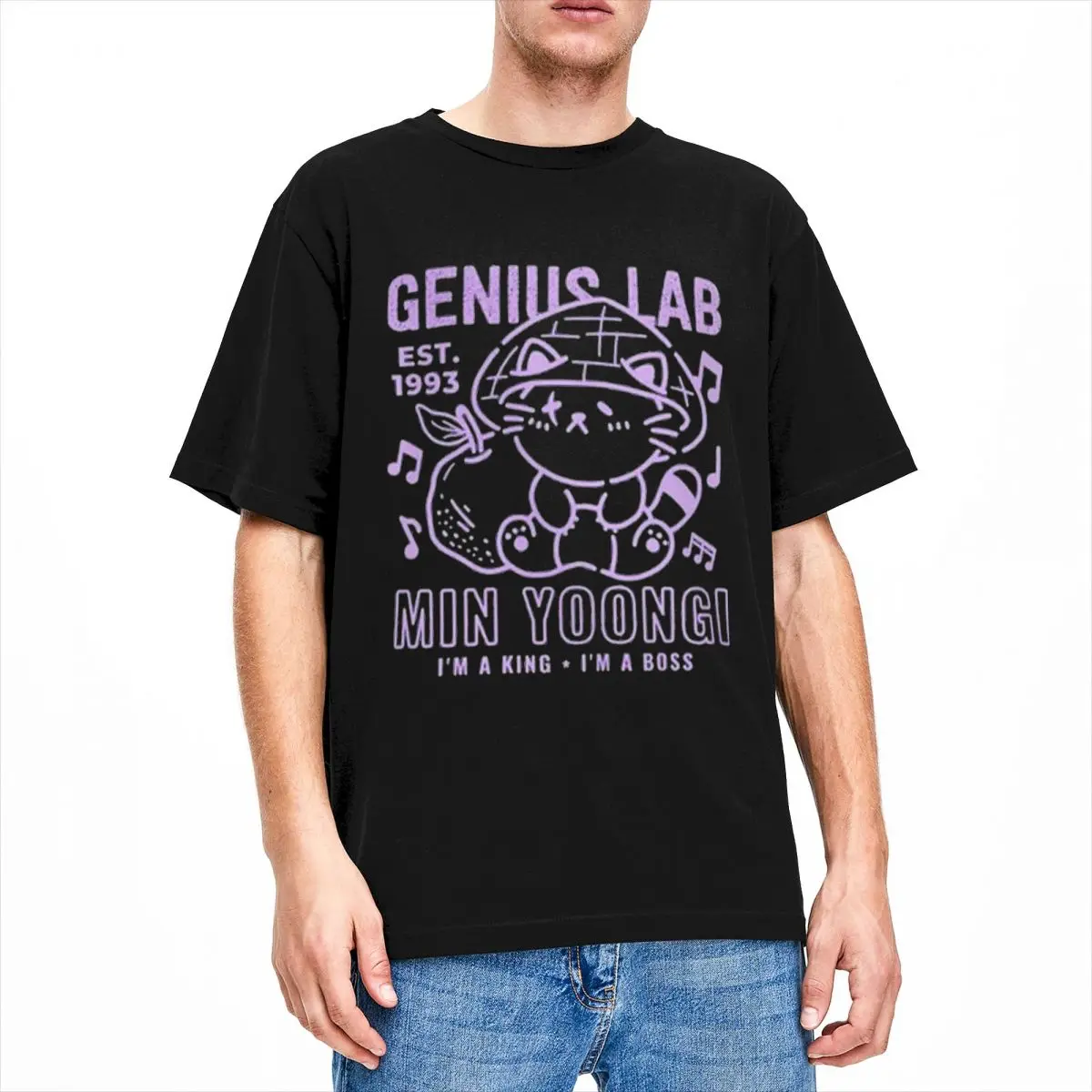 Новинка Genius Lab Yoongi J-Jungkooks футболка для Kpop-музыки Мужская с круглым вырезом из