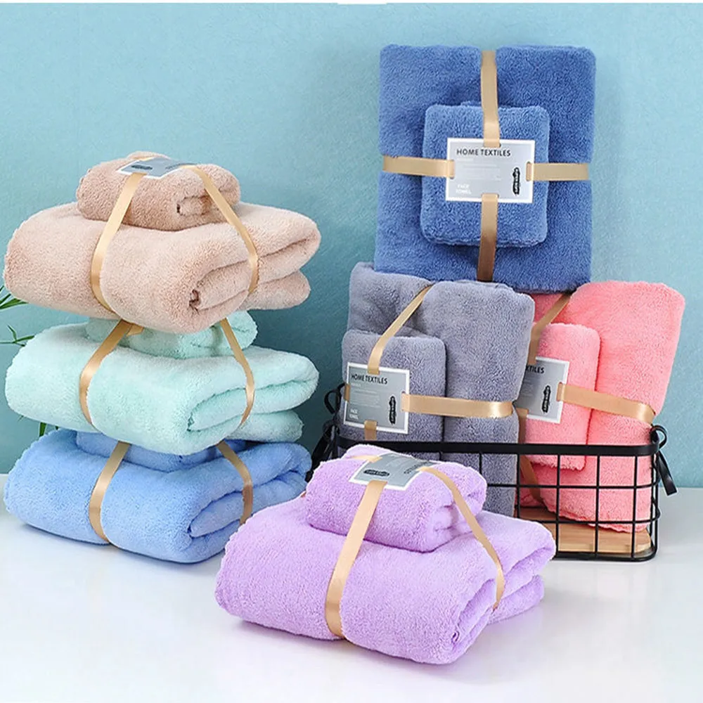 

3Pcs Towel Bath Towel Set Bathroom Hand Face Shower Towels for Adults Kids Soft Absorbent Robes Wearable Absorbent Towe