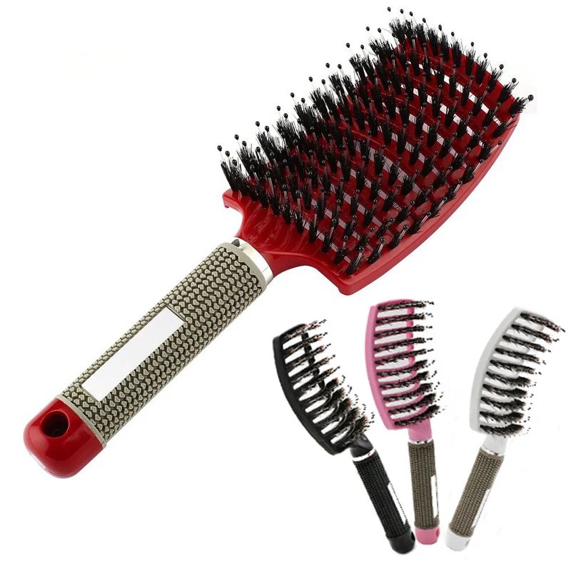 

Haarbürste Brosse Demelante Frauen Detangler Pinsel Borsten Nylon Kopfhaut Massage Verwicklung Teaser Haar Pinsel Friseur Kamm