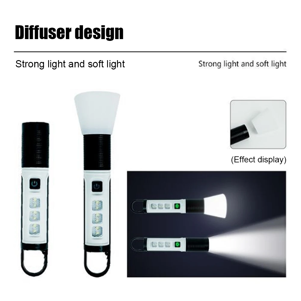 

Светодиодный фонарик 280LM, фонарик для кемпинга, 5 режимов, телескопический зум, USB Type-C, перезаряжаемый Для Путешествий, Походов, приключений