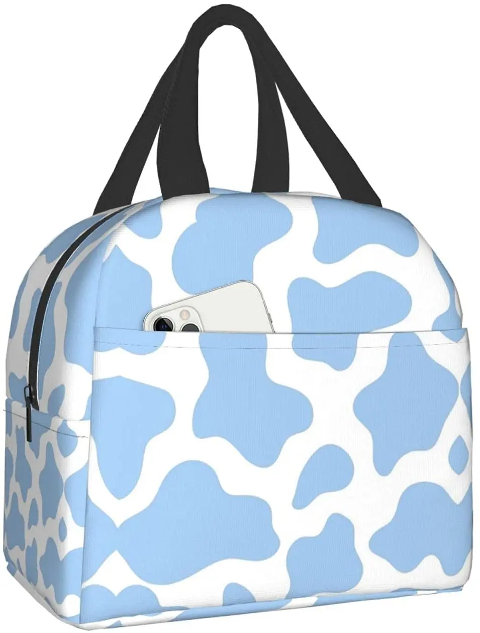 

Light Blue Cow Animal Lunch Bag Travel Box Work Bento Cooler Reusable Tote Picnic Boxes Insulated Container Shopping Bags