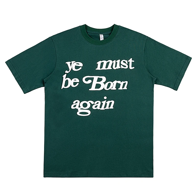

High-quality men's T-shirts, Kanye monogrammed foam tops, oversized casual wear, 2022