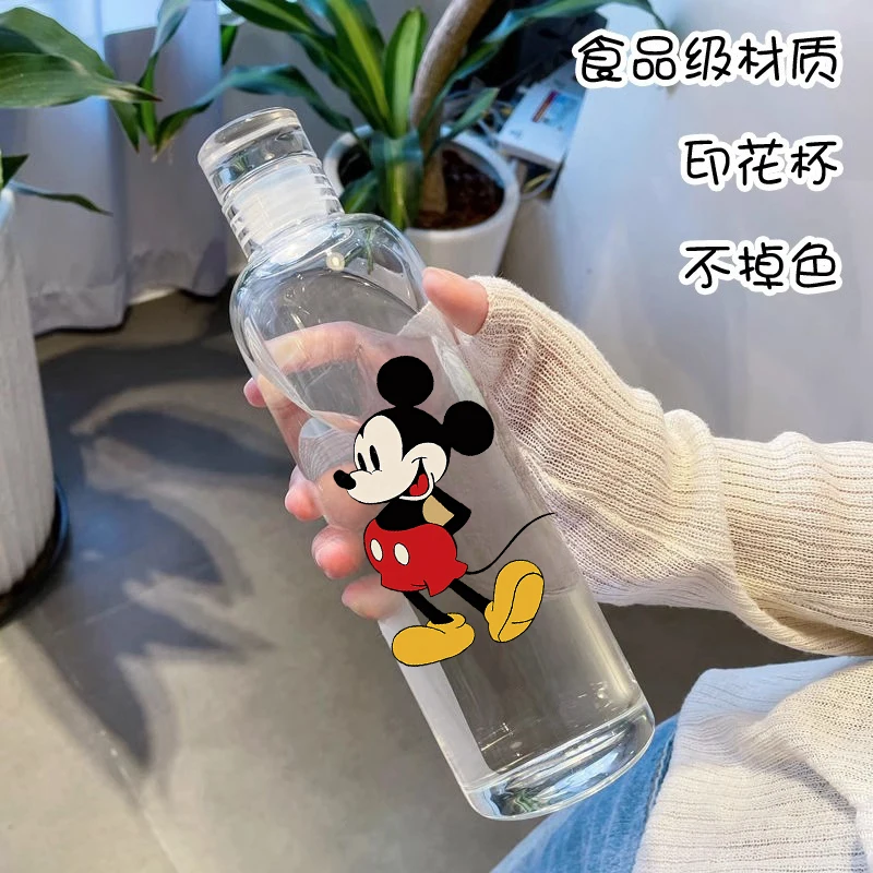 Бутылка для воды большой емкости Disney, модная спортивная бутылка, портативные дорожные бутылки, уличная бутылка для фитнеса с Микки, подарок ребенку